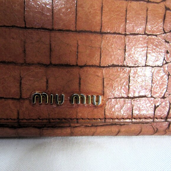 MIU MIU by PRADA  LONG CROC EMBOSSED WALLET, USED BUT WELL CARED FOR - Picture 4 of 14